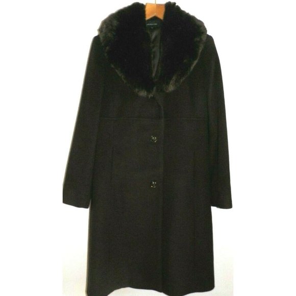 Women's 10 Jones New York GIII Brown Wool Blend 3/4 Long Coat True to Size - Picture 12 of 13